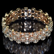 ( Gold)occidental style  brief square bride Rhinestone bangle  noble multilayer zircon fully-jewelled bracelet