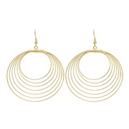 occidental style  exaggerating Metal personality more circle circle earrings Irregular geometry earring