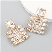 ( Gold)fashion colorful diamond series glass diamond diamond geometry super fully-jewelled earrings woman occidental sty