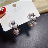 ( Gold)s silver earrings Korea temperament Five-pointed star Pearl ear stud woman personality heart-shaped brief all-Pur