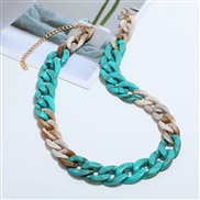 ( Blue color)occidental style exaggerating multicolor mixed color color ethylic acid Acrylic chain personality necklace