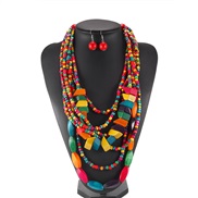 ( Color)Bohemia ethnic style tassel necklace set  color necklace Africa customs necklace sweater chain