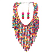 ( Color)color tassel necklace set ethnic style exaggerating multilayer necklace Africanecklace