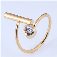 Korea fashion concise stainless steel concise diamond temperament ring