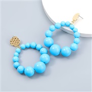 ( blue)fashion exaggerating occidental style wind creative candy colors Round resin geometry earring earrings woman arr