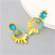 ( blue)ins fashion creative Acrylic resin diamond geometry earrings woman Bohemia Earring occidental style