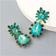 ( green)ins wind occidental style fashion drop Acrylic diamond flowers earrings woman Bohemia arring