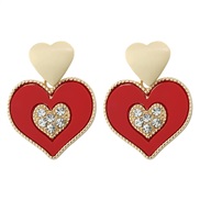 ( red)occidental style creative eyes Alloy ear stud diamond brilliant love earring travel earrings