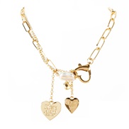 ( Gold)occidental style fashion  gold chain Alloy heart-shaped pendant necklace  punk wind