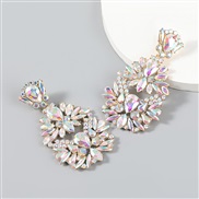 (AB color)earrings Alloy diamond Rhinestone flowers earrings woman occidental style exaggerating arring