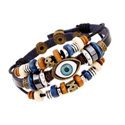 ( black) beads eyes Cowhide bracelet lovers leather occidental style