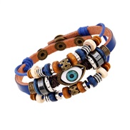 ( blue) beads eyes Cowhide bracelet lovers leather occidental style