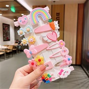 ( Pink) set children lovely hair clip set cartoon fruitsbb Korean style