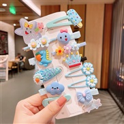 ( sky blue ) set children lovely hair clip set cartoon fruitsbb Korean style