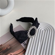 ( black)Korean styleins lace bow eadband Rhinestone width print Cloth woman