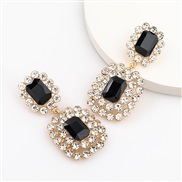 ( black)occidental style exaggerating fashion super claw chain Alloy diamond Rhinestone glass diamond geometry earrings 