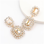 ( Gold)occidental style exaggerating fashion super claw chain Alloy diamond Rhinestone glass diamond geometry earrings w