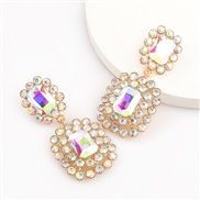 (AB color)occidental style exaggerating fashion super claw chain Alloy diamond Rhinestone glass diamond geometry earring