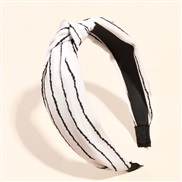 ( white)Stripe eadband retro Korea temperament all-Purpose head