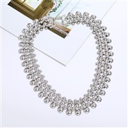 ( Silver)occidental style fashion exaggerating retro ethnic style Metal textured short style necklace exaggerating