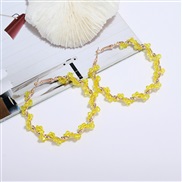 ( yellow) wind occidental style fashion crystal beads surround earrings Round circle beadsc earrings Earring