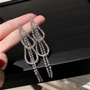 ( Silver needle Silver)silver occidental style fashion exaggerating earrings fully-jewelled tassel long style earring te