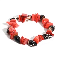 (red )man woman samll handmade gravel Shells bracelet elasticity color brief ethnic style retro