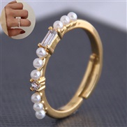 fine  Korean style fashion sweetOL Zirconium all-Purpose brief personality opening woman ring