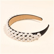 (Pearl  Black )occidental style Pearl eadband handmade Korea fashion adies temperament eadband width eadband head