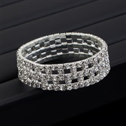 (BZ ) occidental style  temperament fully-jewelled elasticity bangle more row claw chain bracelet bride