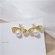 (E /)silver Korea big Pearl ear stud brief wind earrings samll all-Purpose Earring