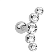 ( white)occidental style stainless steel Czech diamond ear stud  earrings