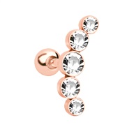 ( Rose Gold)occidental style stainless steel Czech diamond ear stud  earrings