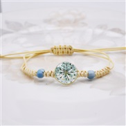 (B Y )apan and Korea handmade establishment bracelet flower Starry gem glass flower rope chain