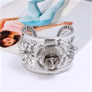 ( Silver)temperament retro ethnic style hollow bangle  occidental style exaggerating flowers