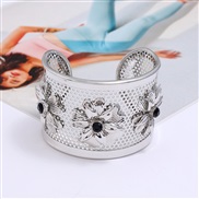 ( Silver Black)occidental style fashion retro hollow bangle  ethnic style personality flowers temperament