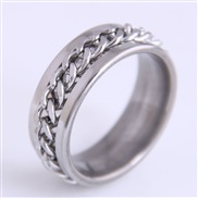 Korean steel fashion hip hop simple stainless steel simple open beer can turn chain temperament personality ring
