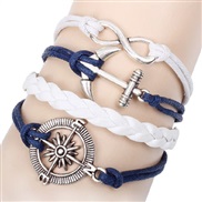 European and American retro combination alloy accessories hand multi-layer Braided Bracelet