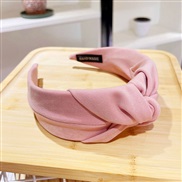 (  Pink)Korea pure color width Cloth Headband Headband brief temperament woman