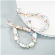 ( AB white)occidental style fashion personality drop color Rhinestone Alloy earrings woman trend arringearrings