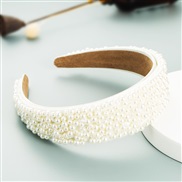 ( white) Headband occidental style exaggerating Starry Pearl crystal Headband fashion trend head woman