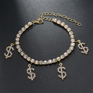 ( Gold)brief claw chain diamond pendant Anklet occidental style temperament all-Purpose foot