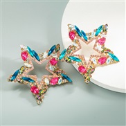 ( Color)occidental style creative geometry drop Acrylic diamond earrings fashion woman super ear stud arring