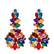 ( Color)exaggerating arring occidental style fashion personality brief geometry ear stud fully-jewelled diamond earrings