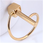 Korea fashion concise stainless steel concise vertical temperament ring