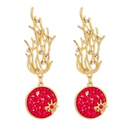 ( red)ins wind Korean style diamond ear stud Korea geometry earrings lady occidental style Street Snap