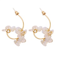 ( white)super stone flowers geometry earrings ear stud woman retro petal arring Korea