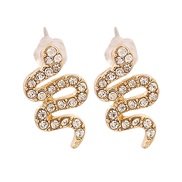 ( Gold) Korea big brief personality fashion temperament samll snake ear stud earrings