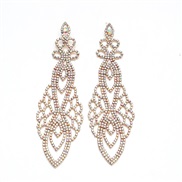 (KC Golden white AB) fashion personality creative exaggerating fully-jewelled earrings occidental style temperament tren