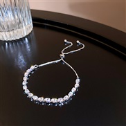( Bracelet Silver)Korea big brief fashion personality embed zircon bracelet temperament woman